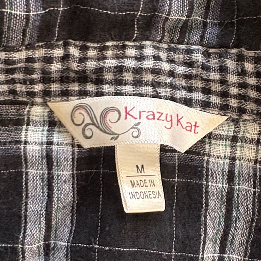 KRAZY KAT Black and White Plaid Shirt - Picture 3 of 7